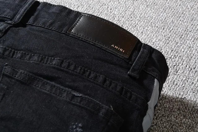 Amiri Distressed Black Side-Stripe Slim-Fit Jeans 3