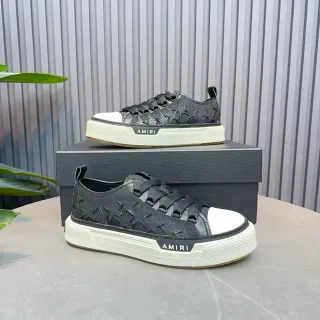 Amiri MA Court Star-Embossed Black and Off-White Lifestyle Sneakers