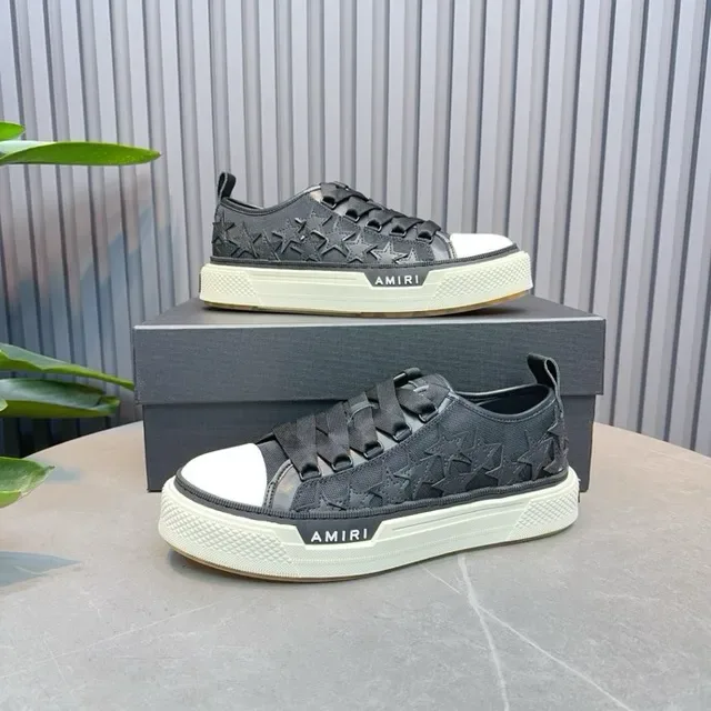 Amiri MA Court Star-Embossed Noir et Off-White Sneakers de lifestyle 3