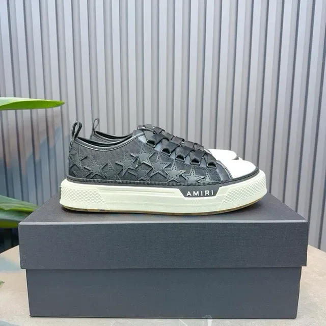 Amiri MA Court Star-Embossed Noir et Off-White Sneakers de lifestyle 4