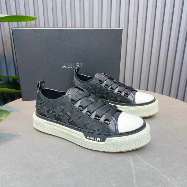 Amiri MA Court Star-Embossed Noir et Off-White Sneakers de lifestyle 5