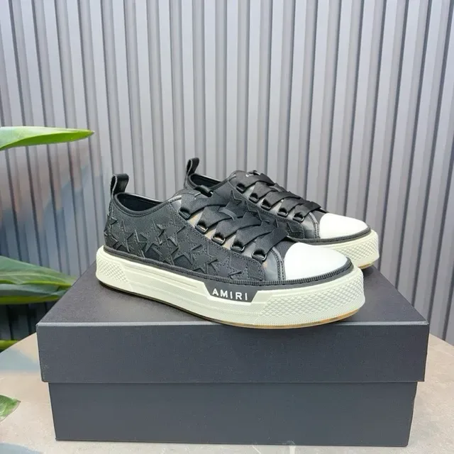 Amiri MA Court Star-Embossed Noir et Off-White Sneakers de lifestyle 6