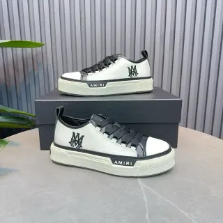 Amiri MA Court White Black Laceless Platform Lifestyle Sneakers