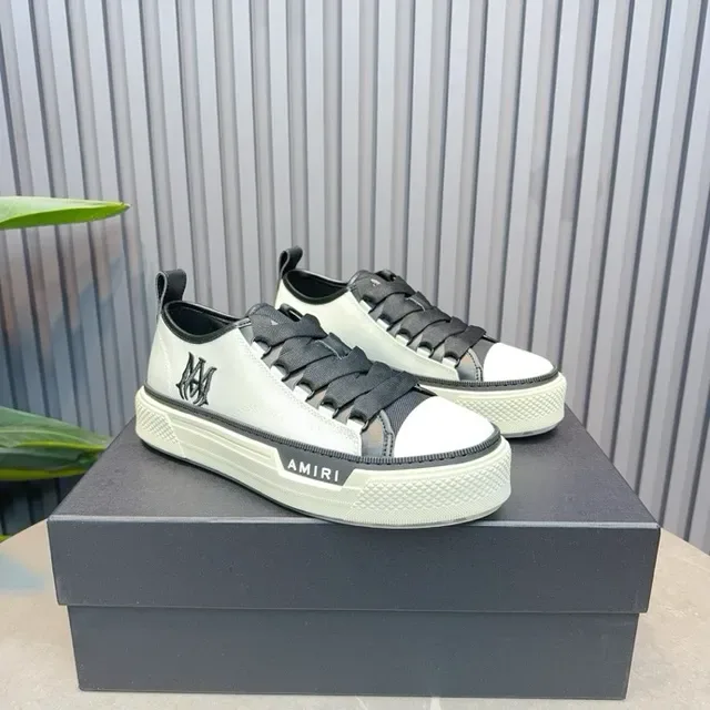 Amiri MA Court Blanc et Noir Sans lacets Plateforme Style de vie Sneakers 3