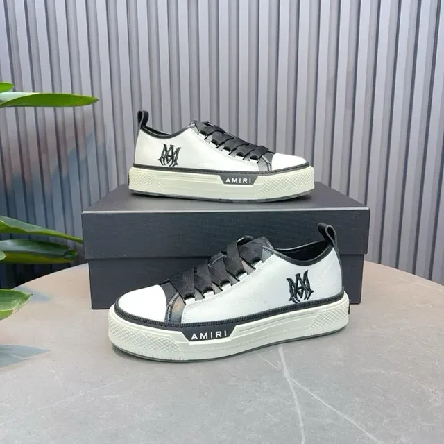 Amiri MA Court Blanc et Noir Sans lacets Plateforme Style de vie Sneakers 5