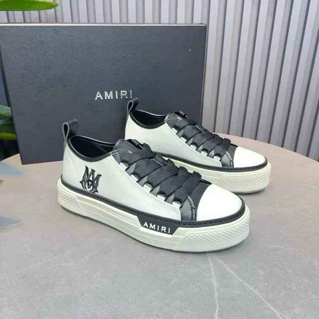 Amiri MA Court Blanc et Noir Sans lacets Plateforme Style de vie Sneakers 6