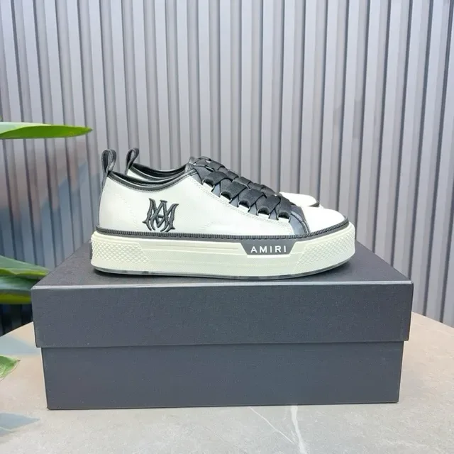 Amiri MA Court Blanc et Noir Sans lacets Plateforme Style de vie Sneakers 7
