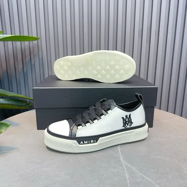 Amiri MA Court Blanc et Noir Sans lacets Plateforme Style de vie Sneakers 9
