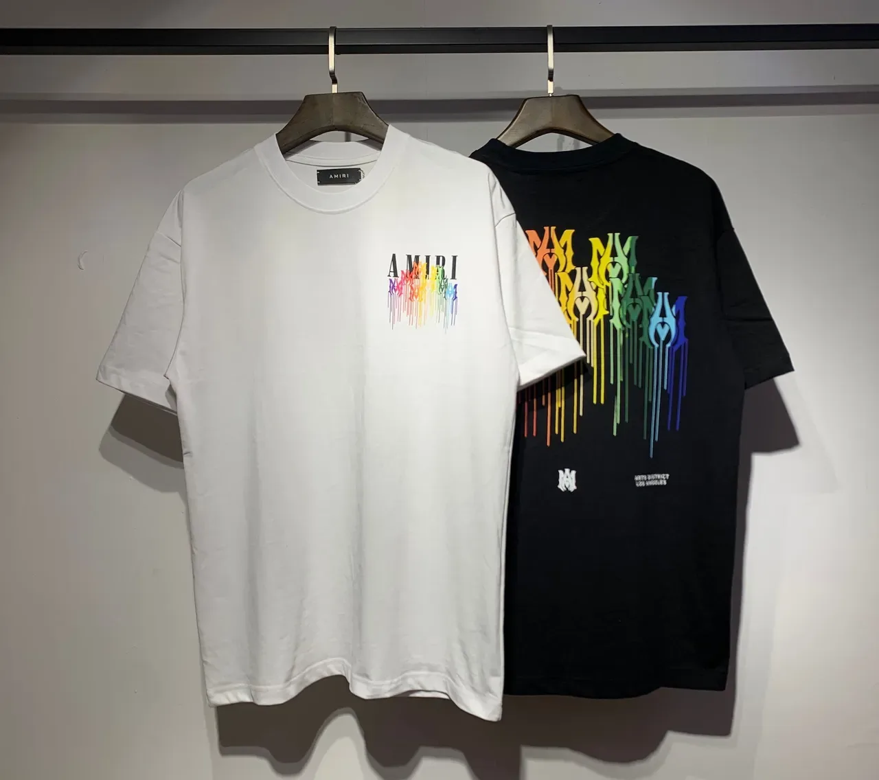Amiri Rainbow Drip Logo Graphic T-Shirt 7