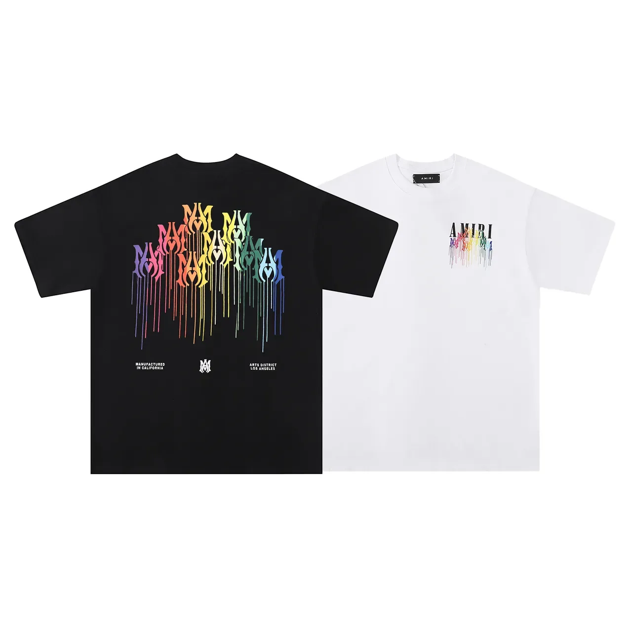 Amiri Rainbow Drip Logo Graphic T-Shirt 8