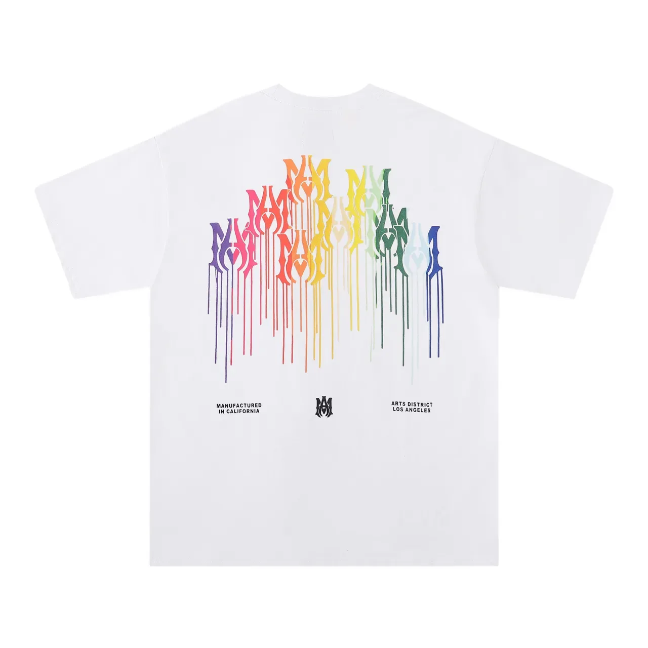 Amiri Rainbow Drip Logo Graphic T-Shirt 11