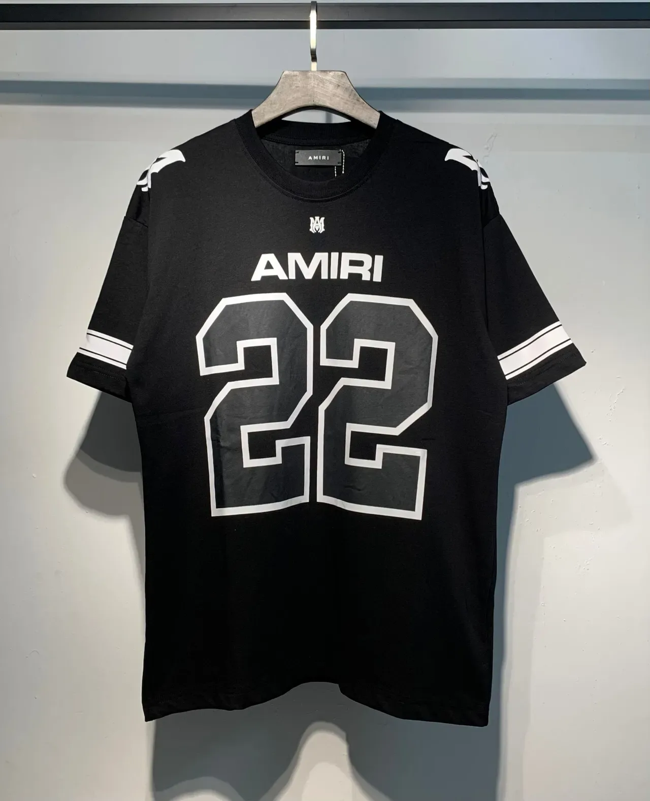 Amiri Red White Oversized Fit Athletic Stripe Sleeves Jersey 3
