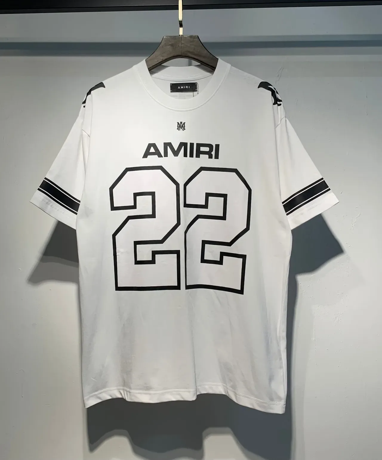 Amiri Red White Oversized Fit Athletic Stripe Sleeves Jersey 5