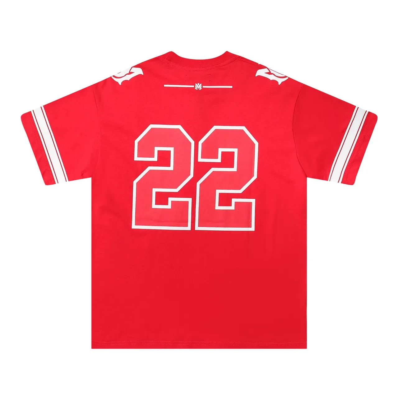 Amiri Red White Oversized Fit Athletic Stripe Sleeves Jersey 12