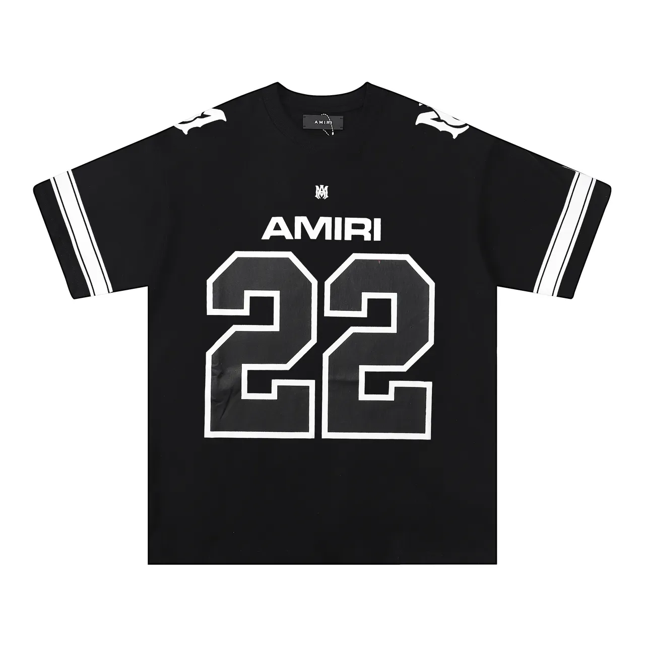 Amiri Red White Oversized Fit Athletic Stripe Sleeves Jersey 16
