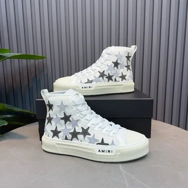 Amiri Sneakers Lifestyle Blanc Multicolore à Talon Haut avec Appliqué Étoile 1