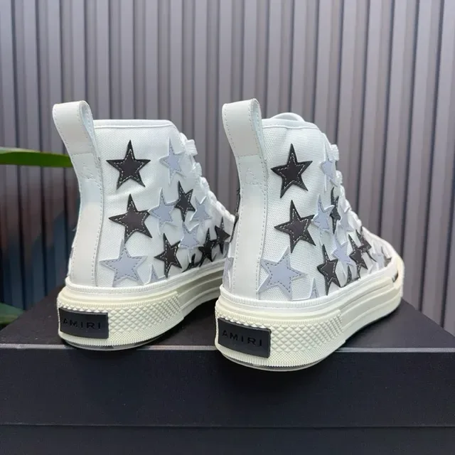 Amiri Sneakers Lifestyle Blanc Multicolore à Talon Haut avec Appliqué Étoile 3
