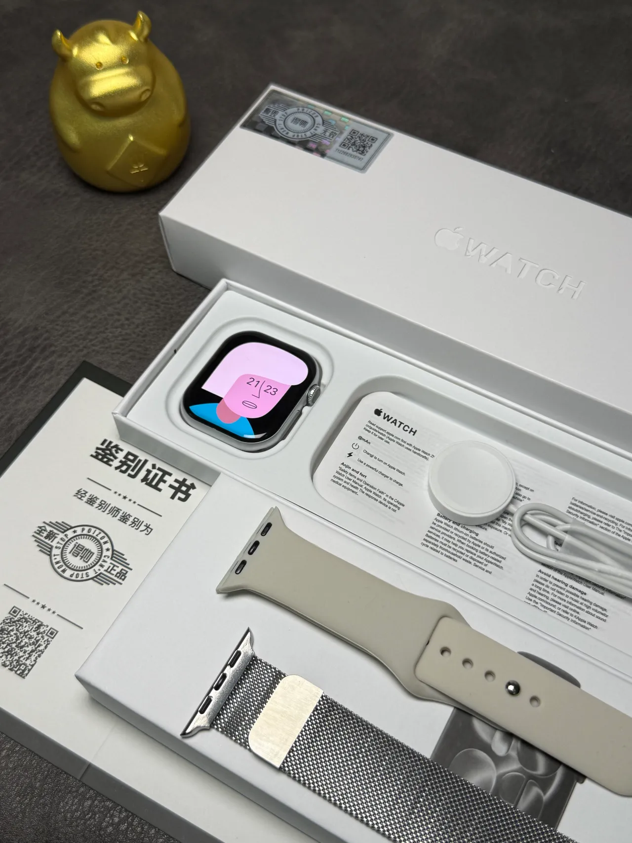 Apple Gray Black Stainless Steel Case Light Sport Band Sports Watch 6