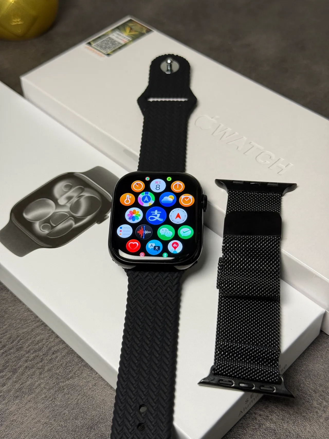 Apple Series 7 Black Flat-Edged Aluminum Case Digital Crown Control Sports Watch 2