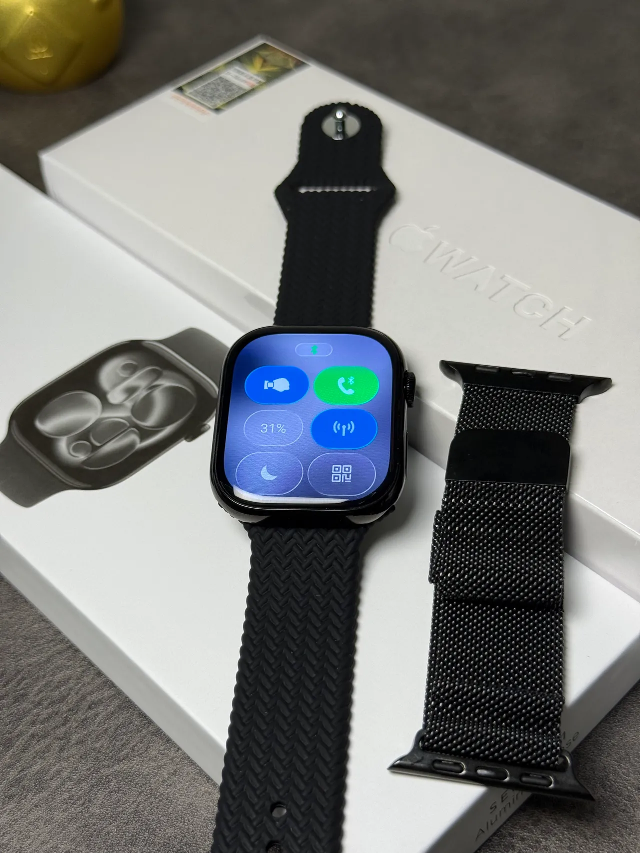 Apple Series 7 Black Flat-Edged Aluminum Case Digital Crown Control Sports Watch 5