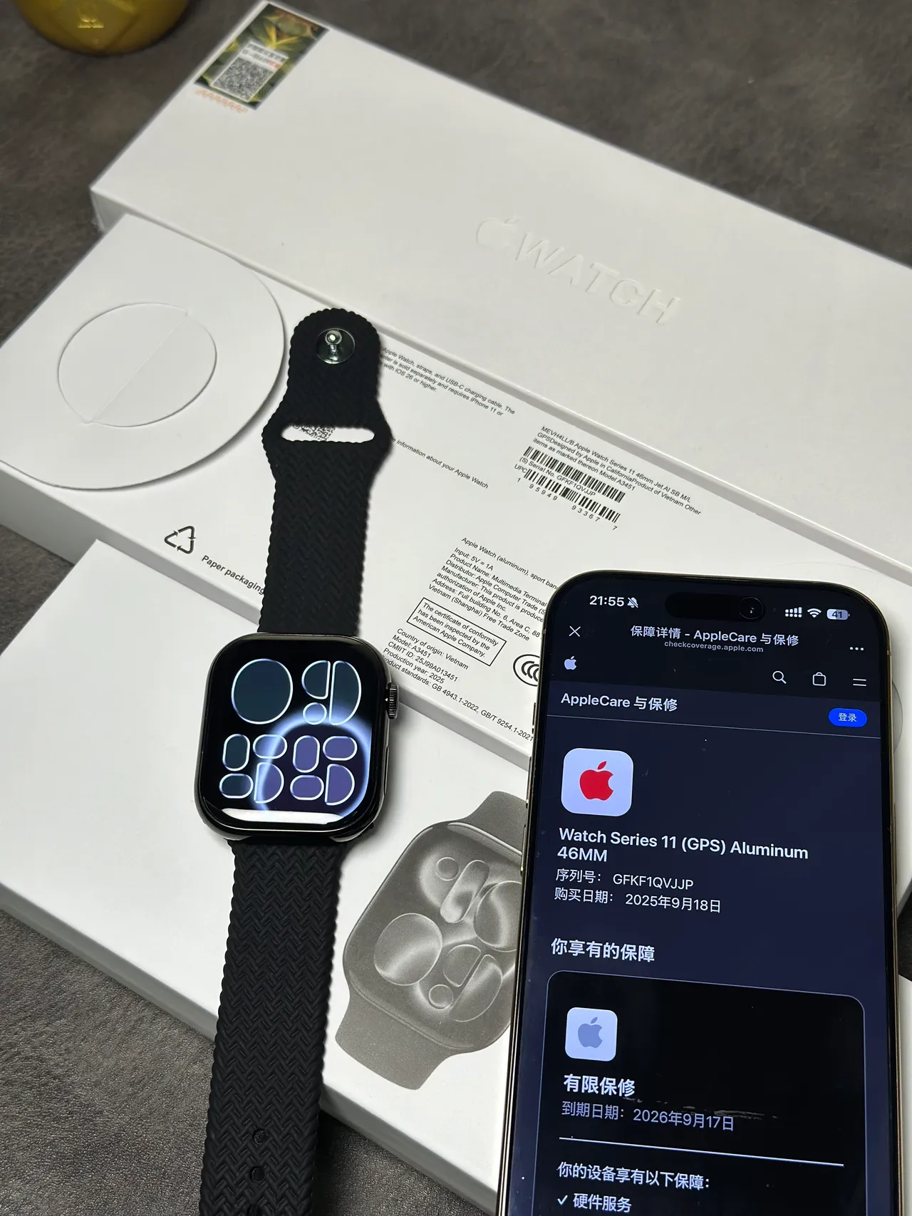 Apple Series 7 Black Flat-Edged Aluminum Case Digital Crown Control Sports Watch 8