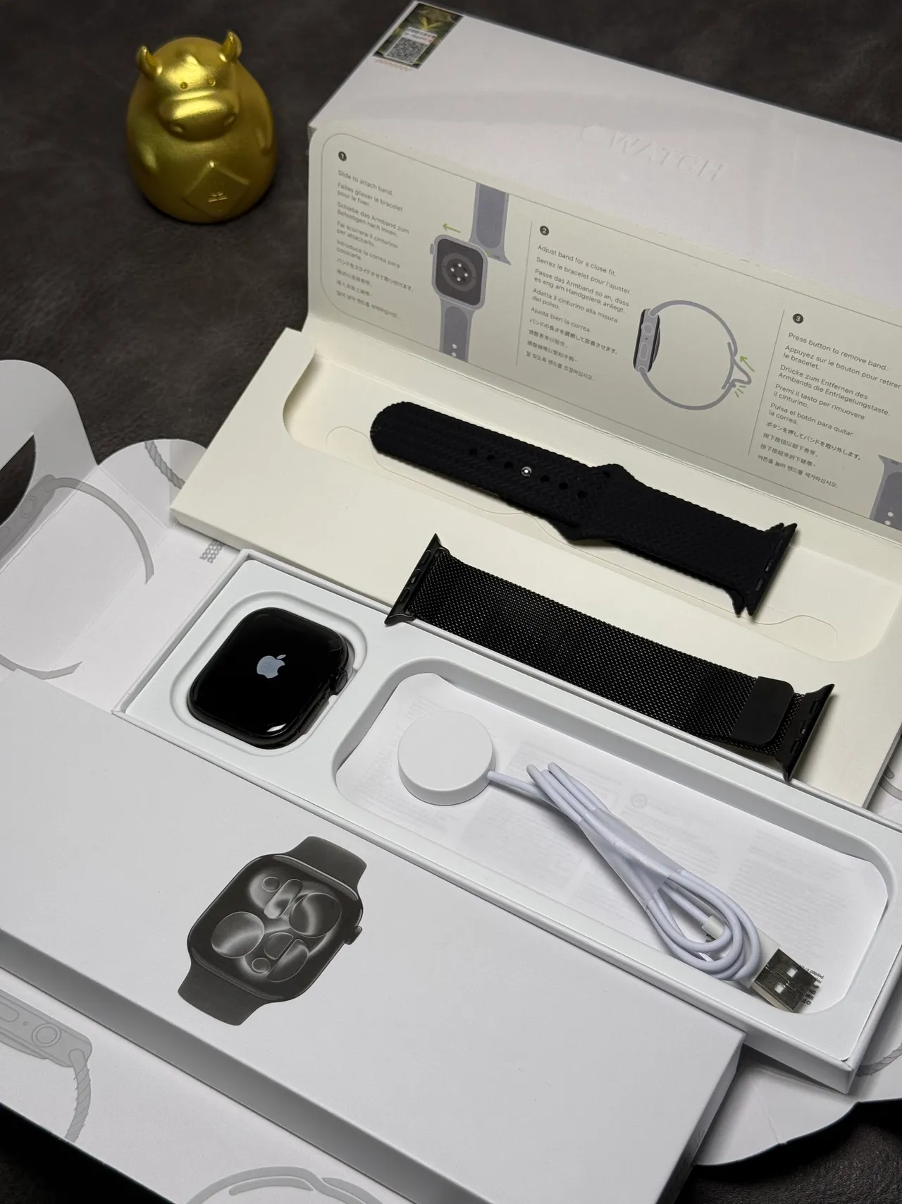 Apple Series 7 Black Flat-Edged Aluminum Case Digital Crown Control Sports Watch 9