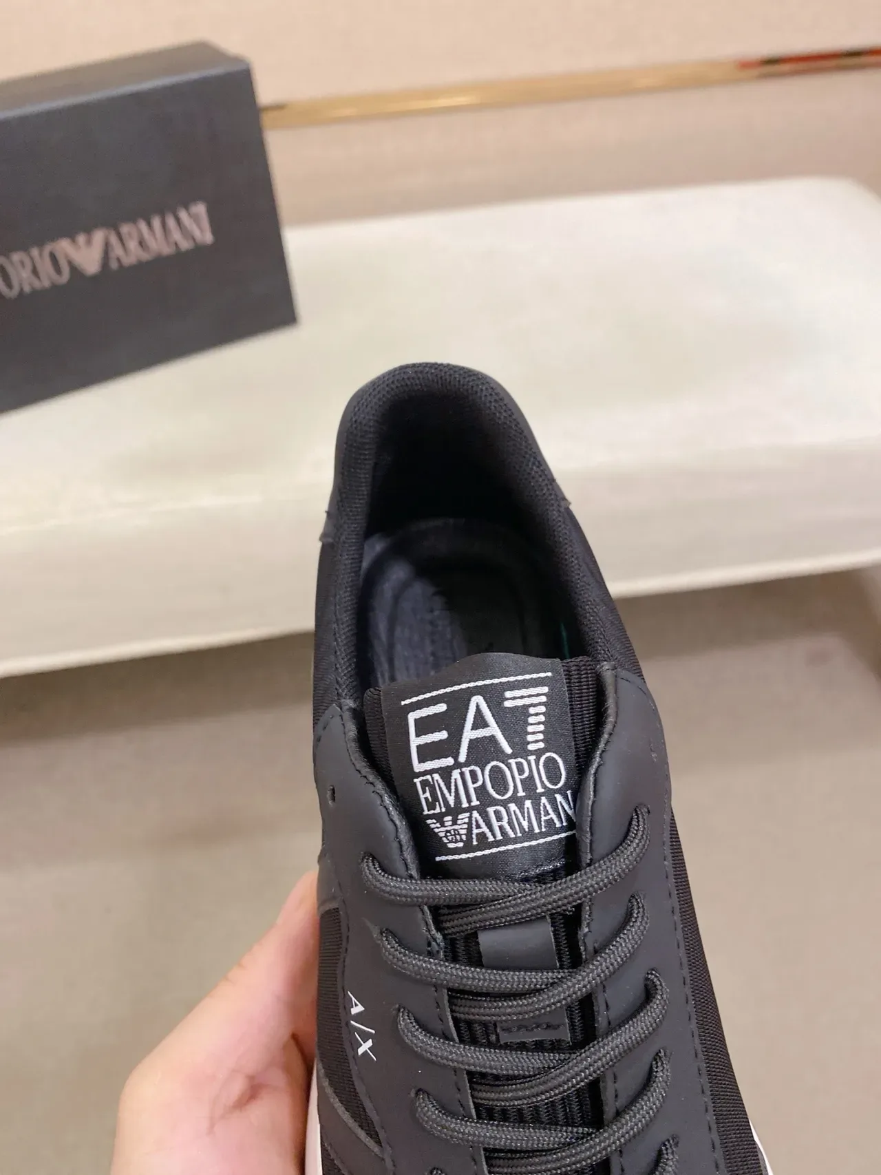 Armani Exchange Black and White Lifestyle Sneakers 4