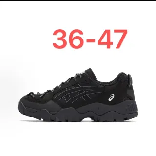ASICS أسود أبيض midsol chunky outsole rugged lugged lifestyle sneakers