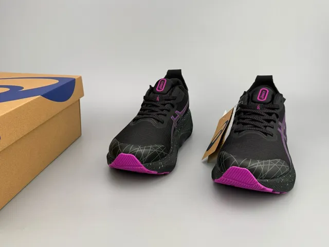 ASICS Gel-Kayano Chaussures de course noires violettes vertes tachetées 2