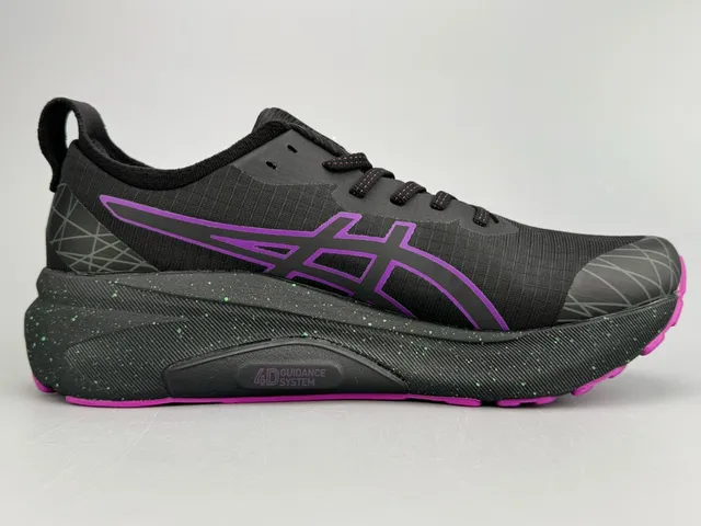 ASICS Gel-Kayano Chaussures de course noires violettes vertes tachetées 9