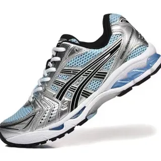 ASICS Gel-Kayano Silver and Light Blue Running Shoes