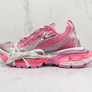 ASICS Pink Silver Mesh Upper Synthetic Overlays Chunky Sneakers