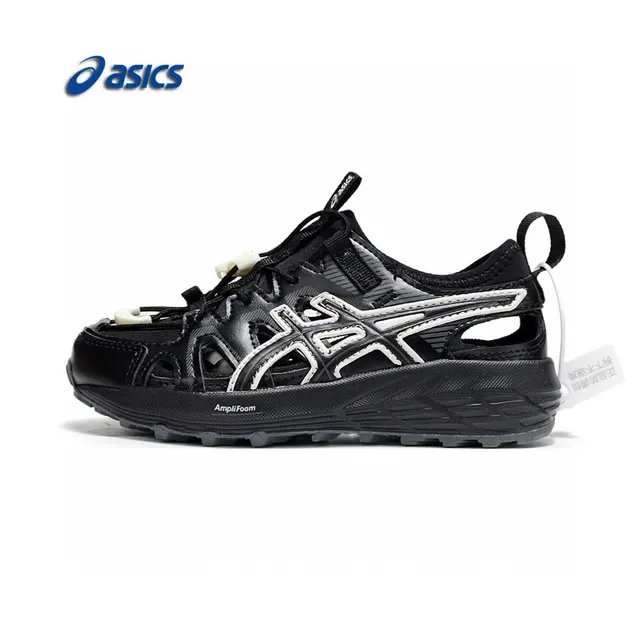 ASICS أبيض أسود Caged Midfoot Overlay Aggressive Lug Outsole حذاء رياضي 2
