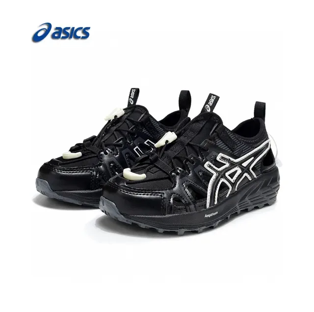 ASICS أبيض أسود Caged Midfoot Overlay Aggressive Lug Outsole حذاء رياضي 4