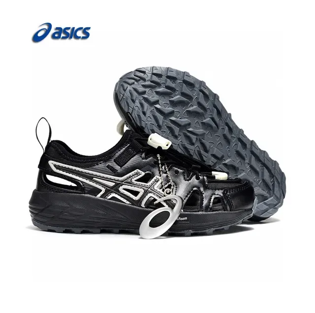ASICS أبيض أسود Caged Midfoot Overlay Aggressive Lug Outsole حذاء رياضي 5