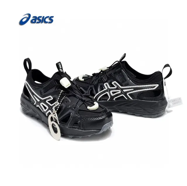 ASICS أبيض أسود Caged Midfoot Overlay Aggressive Lug Outsole حذاء رياضي 6
