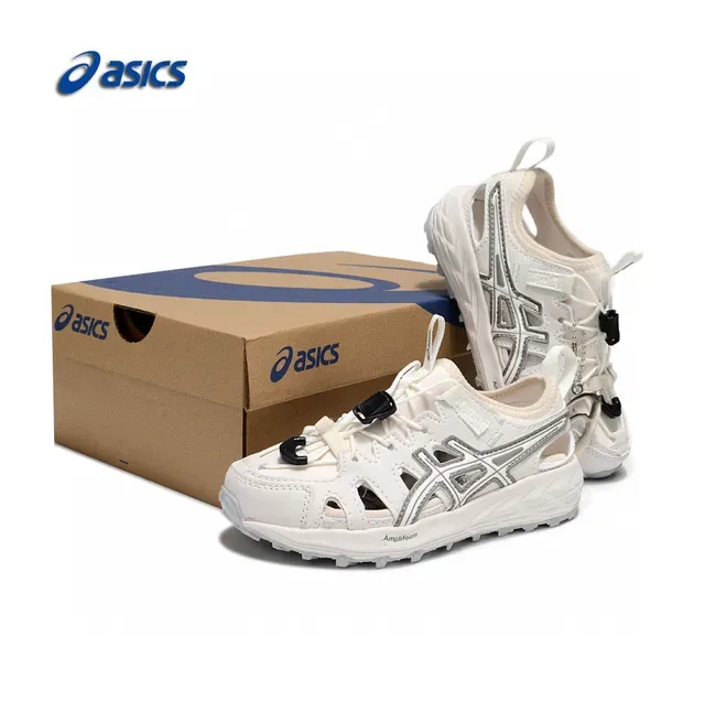 ASICS أبيض أسود Caged Midfoot Overlay Aggressive Lug Outsole حذاء رياضي 9