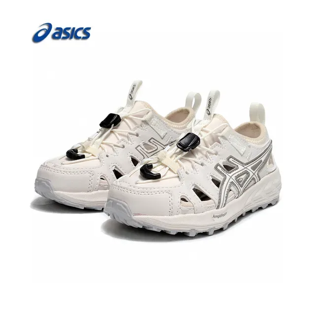 ASICS أبيض أسود Caged Midfoot Overlay Aggressive Lug Outsole حذاء رياضي 10