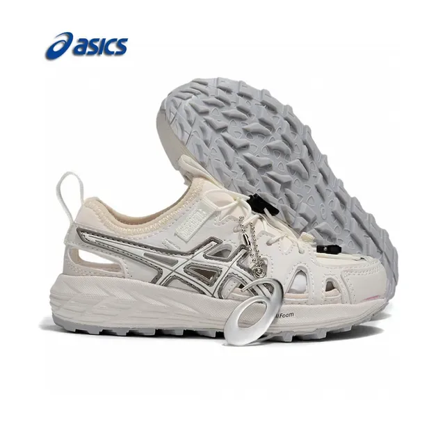 ASICS أبيض أسود Caged Midfoot Overlay Aggressive Lug Outsole حذاء رياضي 11