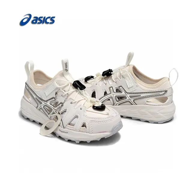 ASICS أبيض أسود Caged Midfoot Overlay Aggressive Lug Outsole حذاء رياضي 12