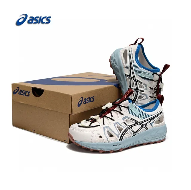 ASICS أبيض أسود Caged Midfoot Overlay Aggressive Lug Outsole حذاء رياضي 15