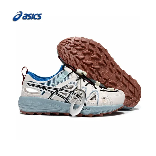 ASICS أبيض أسود Caged Midfoot Overlay Aggressive Lug Outsole حذاء رياضي 17