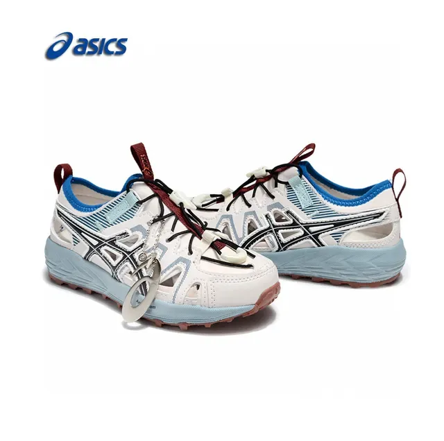 ASICS أبيض أسود Caged Midfoot Overlay Aggressive Lug Outsole حذاء رياضي 18