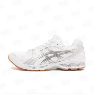 ASICS White Silver Mesh Upper Tiger Stripe Running Shoes