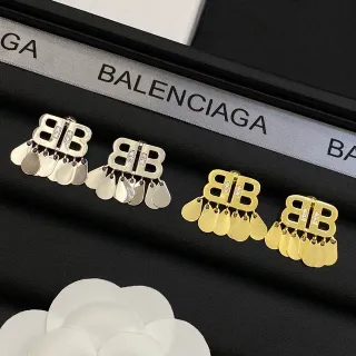 Balenciaga BB Crystal Teardrop Dangle Earrings