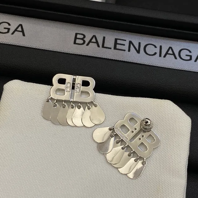 Balenciaga BB Crystal Teardrop Dangle Earrings 4
