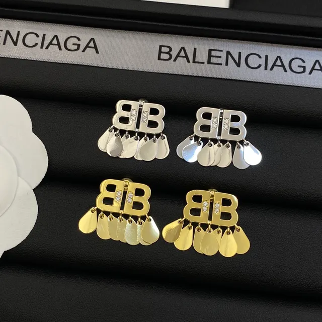 Balenciaga BB Crystal Teardrop Dangle Earrings 6