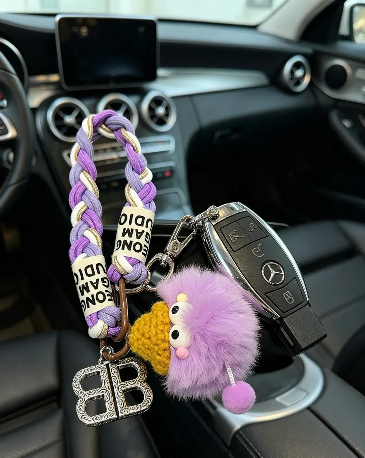 Balenciaga BB Monster Purple White Braided Rope Strap Reversed Logo Tape Handbag 4