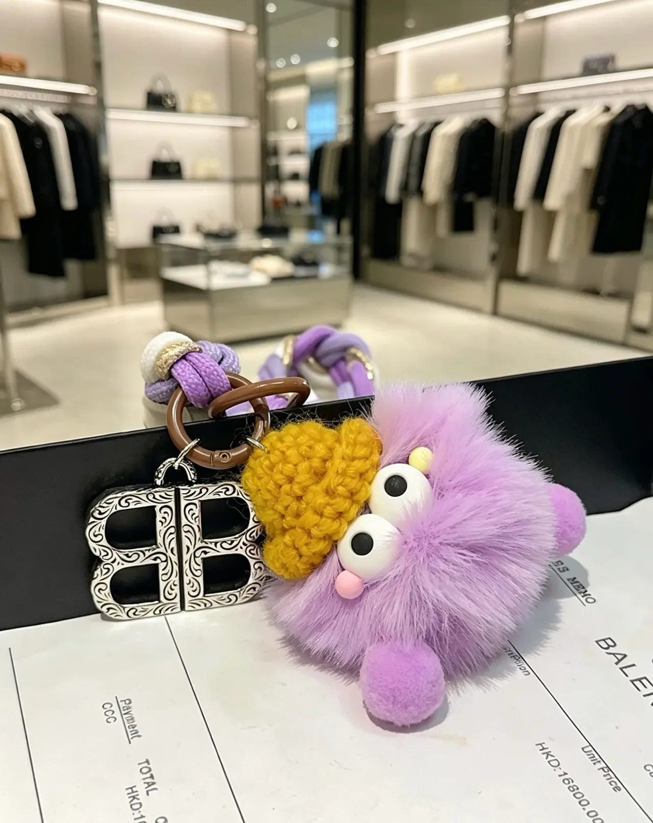 Balenciaga BB Monster Purple White Braided Rope Strap Reversed Logo Tape Handbag 7