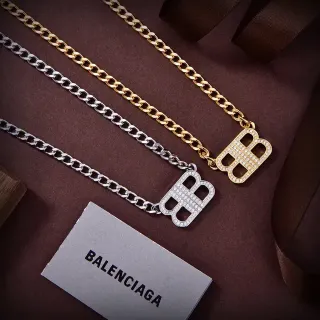 قلادة بالينسياغا BB Pendant ذهبي وفضي
